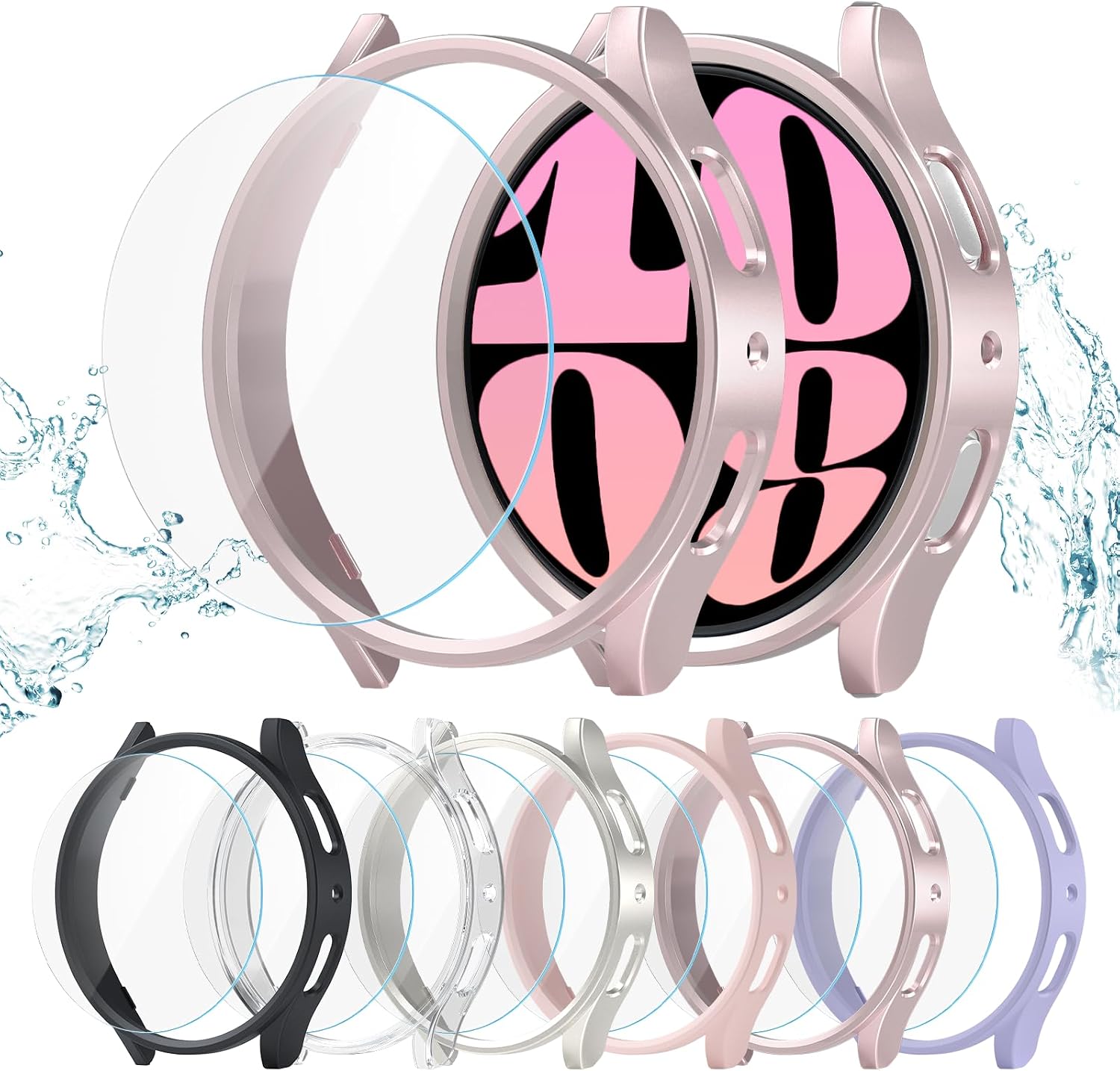 Detalle de Landhoo Galaxy Watch 6 40mm Screen Protector Case, 6+6 Pack
