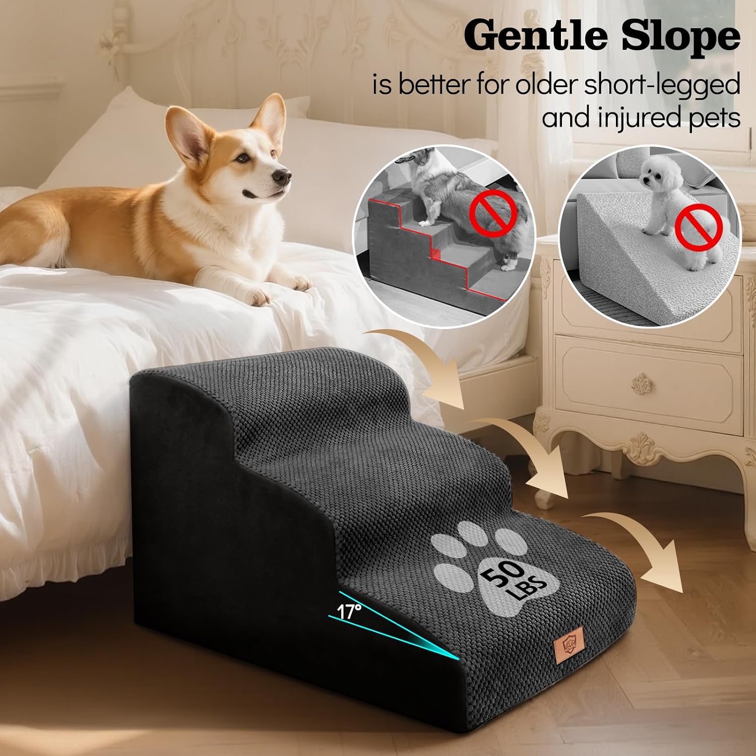 Thumbnail 4 de Pawchop Dog Steps for Sofa 3-Step Ramp