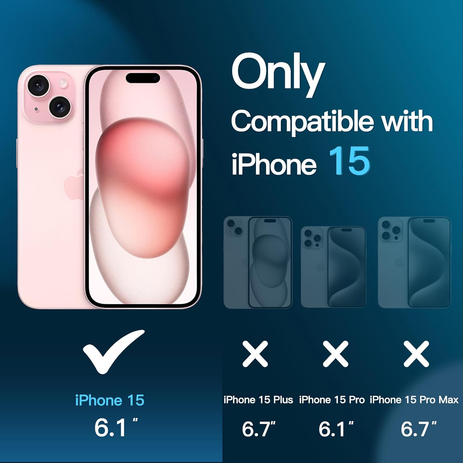 Thumbnail 2 de JETech protector iPhone 15 6,1 3 unidades