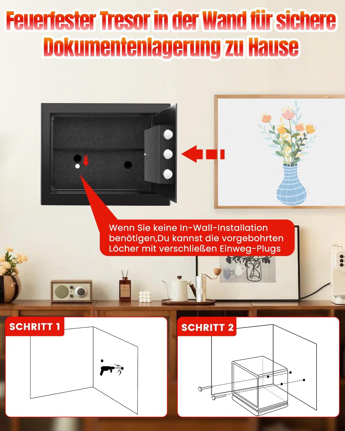 Thumbnail 5 de Tiskgg [2026 35-Min 1700°F] Feuerfester Tresor (25 L) mit digitaler Tastatur