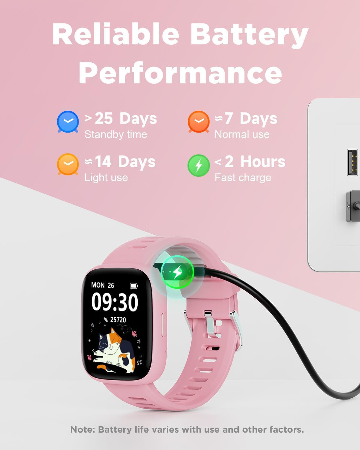 Thumbnail 6 de BIGGERFIVE Kids Smart Watch (1.8" Fitness Watch) with step counter, heart rate, sleep tracking and puzzle games