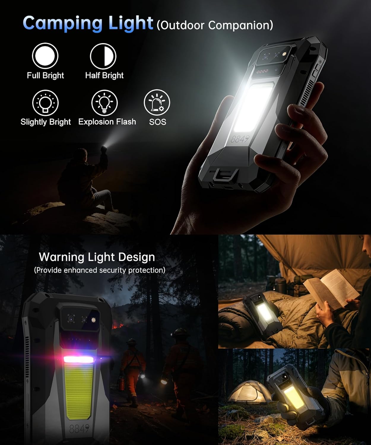 Detalle de 8849 Tank X Phone 5G: Rugged Android 16 with 220LM Projector and Massive Battery