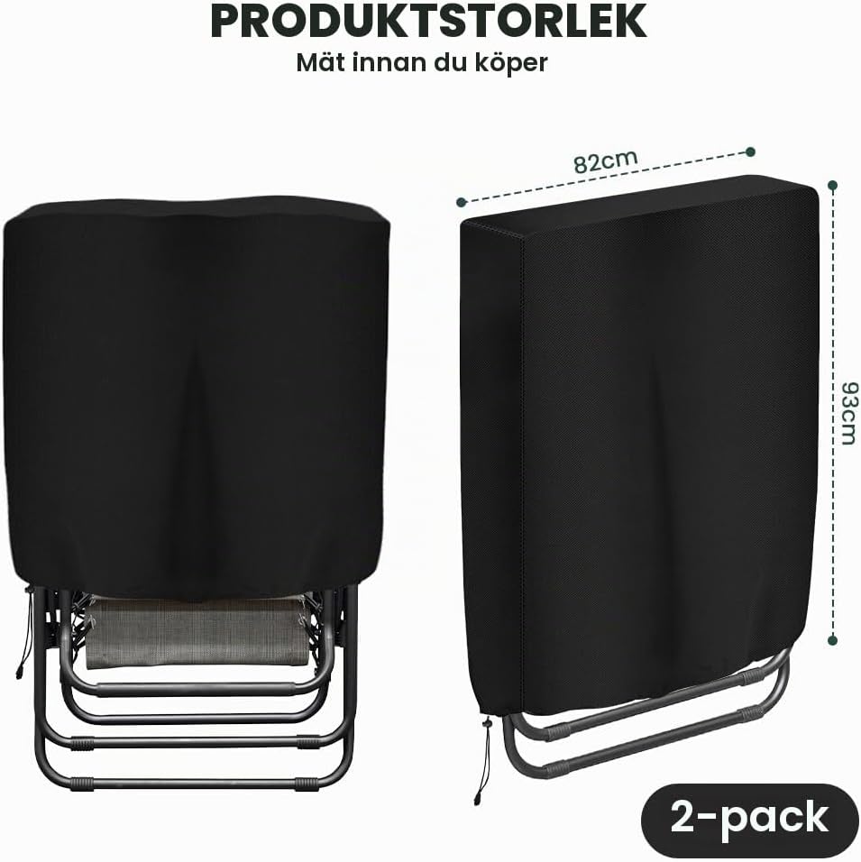 Detalle 2 de OFFCUP A-6029923 stolsöverdrag, 2-pack i 210D Oxfordtyg, 93 × 82 × 22 cm