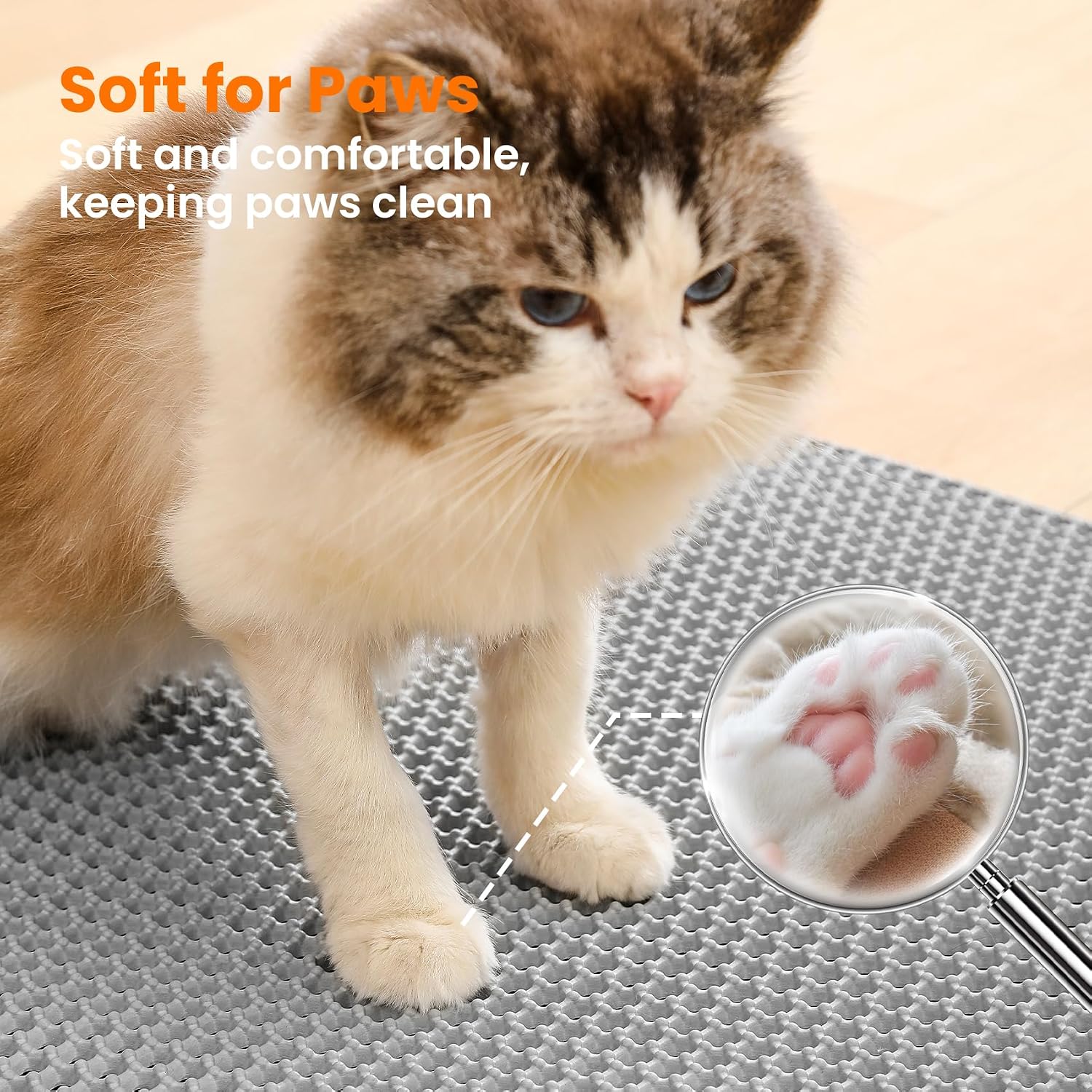 Thumbnail 6 de Petinstinct 22x30 Inch Grey Cat Litter Mat, Double-Layer Honeycomb, Waterproof