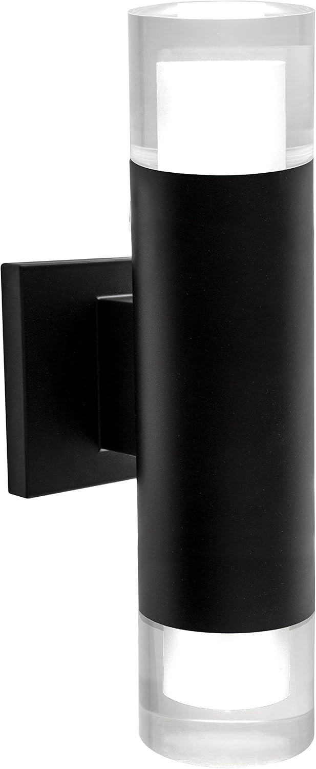 Detalle de BAZZ W16639BK Luvia LED Outdoor Wall Light, 13-in Black Aluminum, GU10 Bulbs