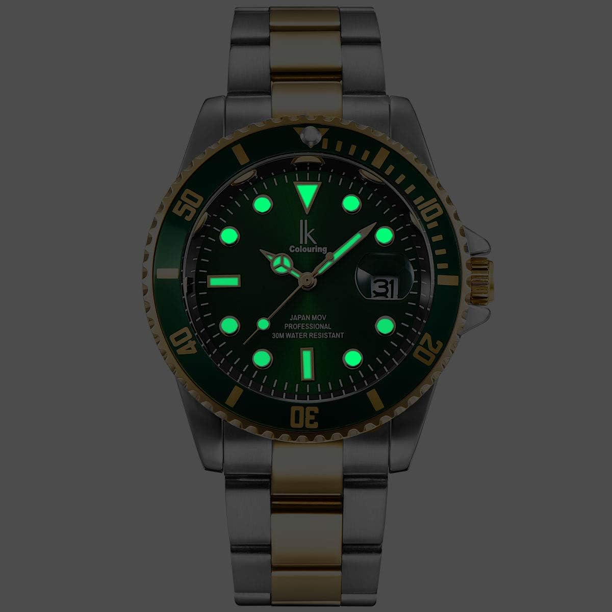 Detalle 2 de Alienwork IK Orologio Calendario Cinturino in Metallo