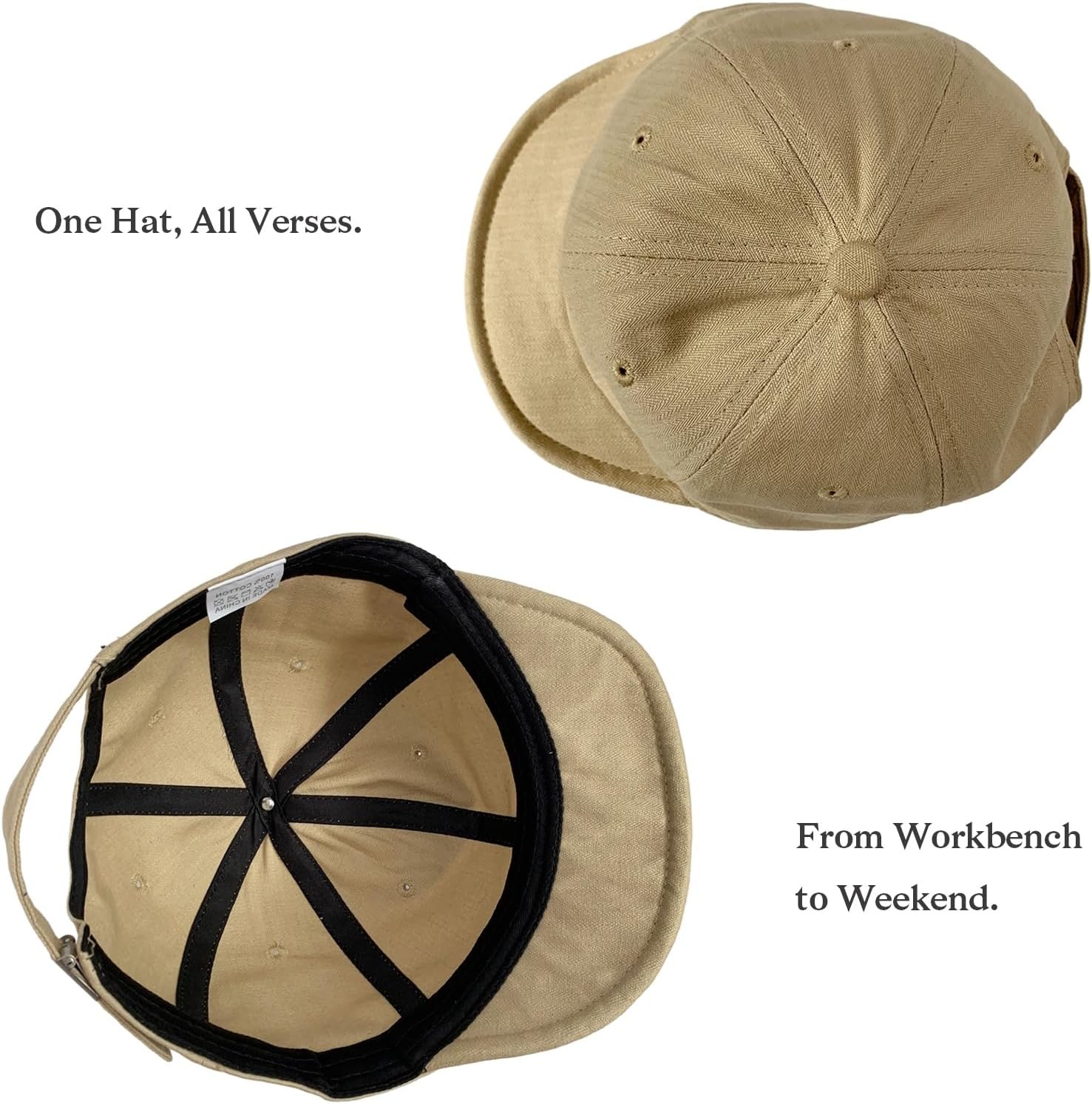 Thumbnail 5 de HIQIU Short Brim Basecap Damen – Vintage Unisex Baseballkappe mit kurzer Krempe