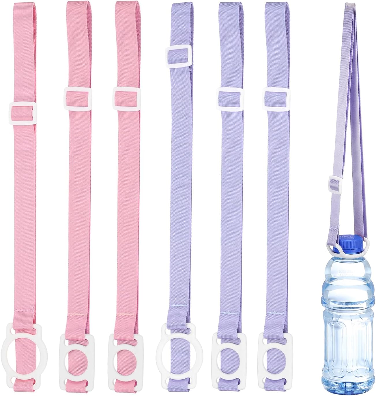 Detalle de PATIKIL Water Bottle Lanyard: 6-Piece Adjustable Shoulder Straps with White Carrier Rings