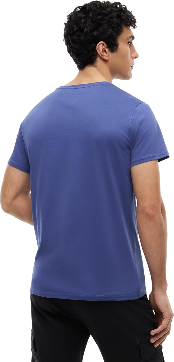 Detalle 2 de Tommy Jeans Tjm Xslim Jersey Tee Dm0Dm04411 S/S T-Shirt Blu (Blue Storm), 3XL — polo slim cotone con branding minimale