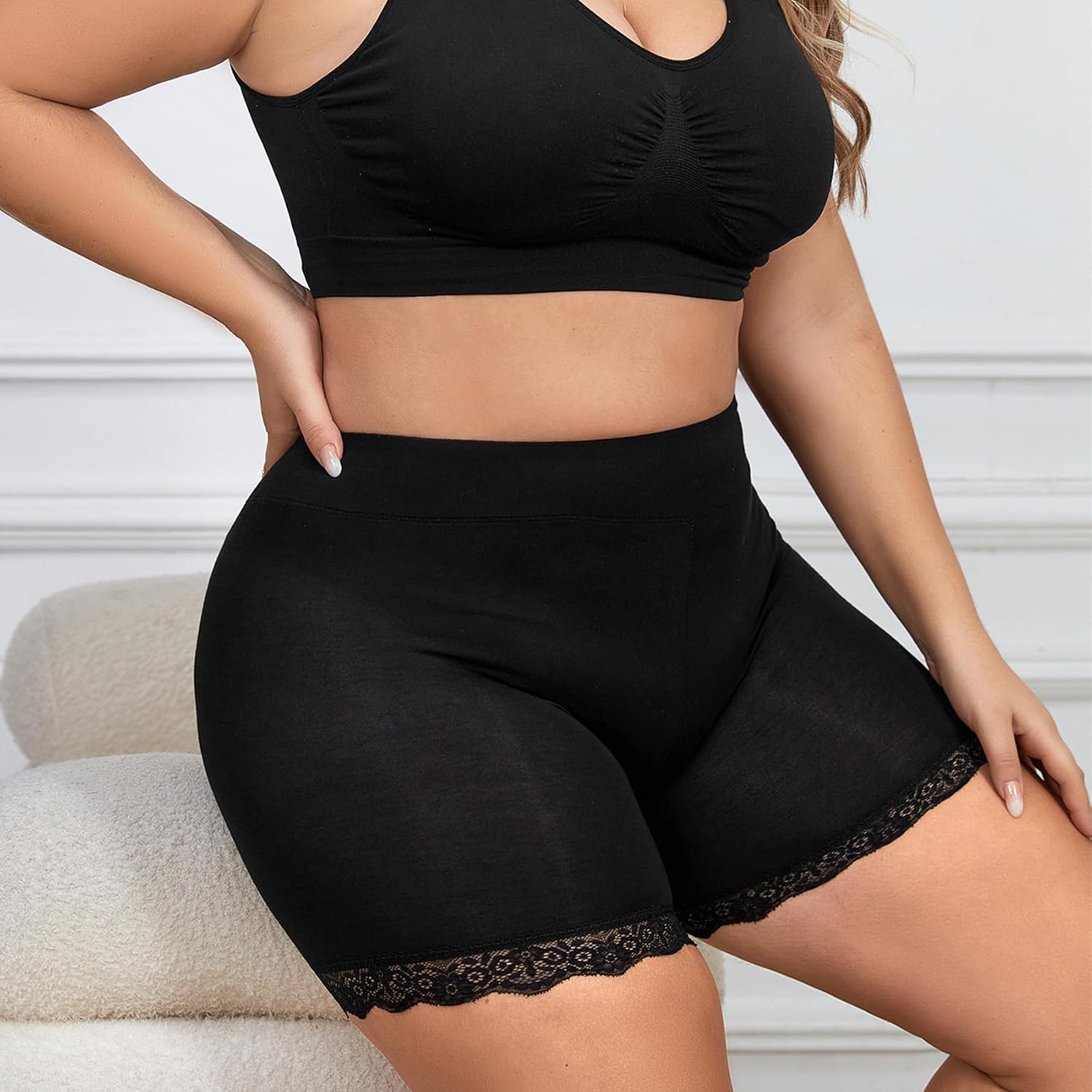 Detalle 2 de WEASIC Anti Chafing Shorts for Women: Under-Dress Shorties That Move with You