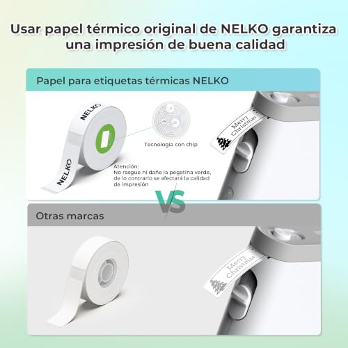 Thumbnail 7 de Nelko P21 Etiquetadora Adhesivas: impresora térmica Bluetooth para etiquetas en blanco y negro