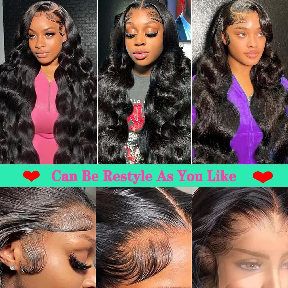 Thumbnail 5 de Fongly 13x6 HD Lace Front Body Wave Human Hair Wig (200% Density, 26 Inch)