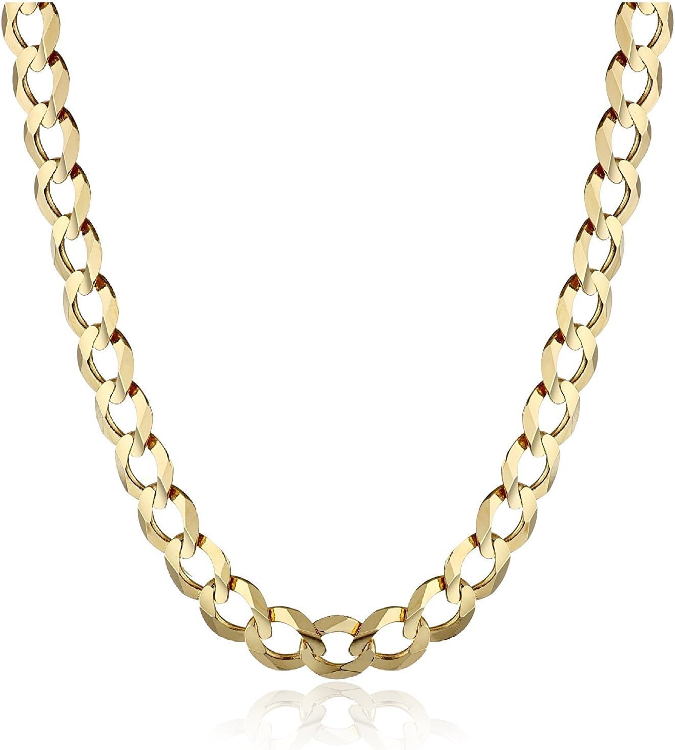 Detalle de Chaîne gourmette large en or jaune 14 cts (585) - Largeur 6,60 mm, longueurs au choix