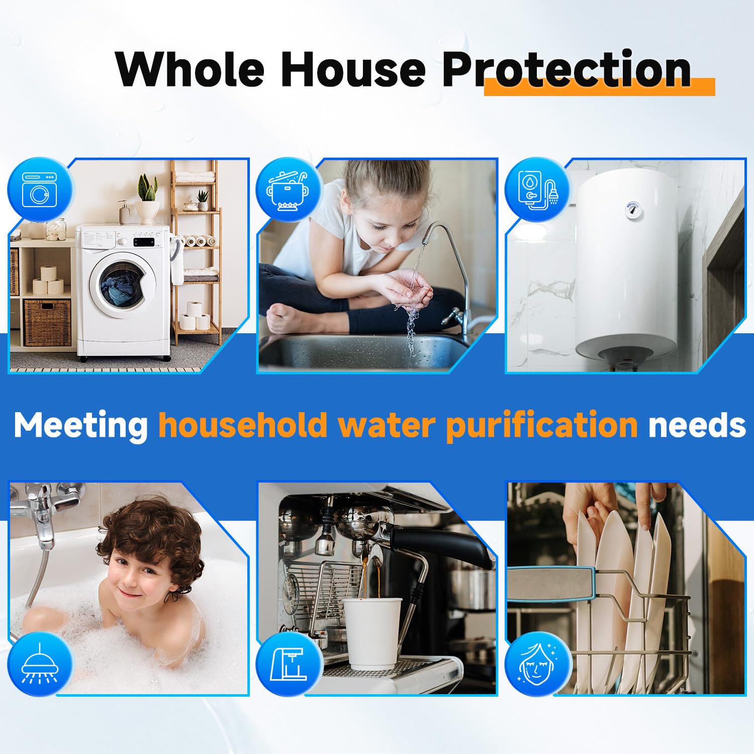 Detalle 2 de PUREPLUS FHN10BB Whole House Filter Housing, 10" x 4.5", 3/4" NPT