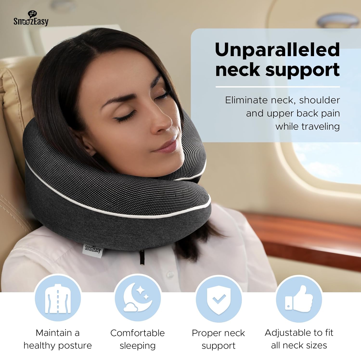 Thumbnail 1 de SnoozEasy Travel Pillow 360° memory foam travel pillow 😴