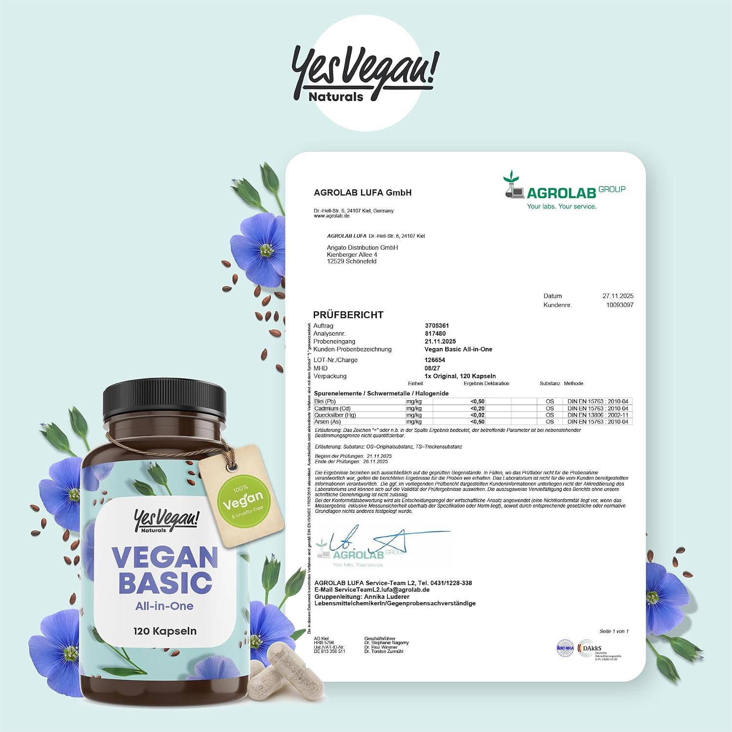 Thumbnail 6 de Vegan Complex – Vitamin B12, K2, D3, Eisen, Zink, Selen & Omega-3 (120 Kapseln) für Veganer & Vegetarier