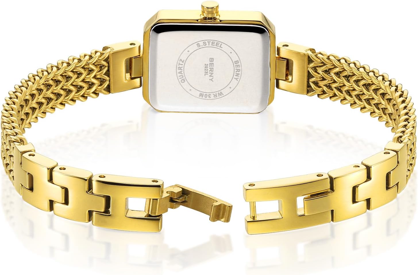 Thumbnail 2 de BERNY Damen Uhr Rechteck Mini Armbanduhr Quarzwerk – zeitloses, kompaktes Design