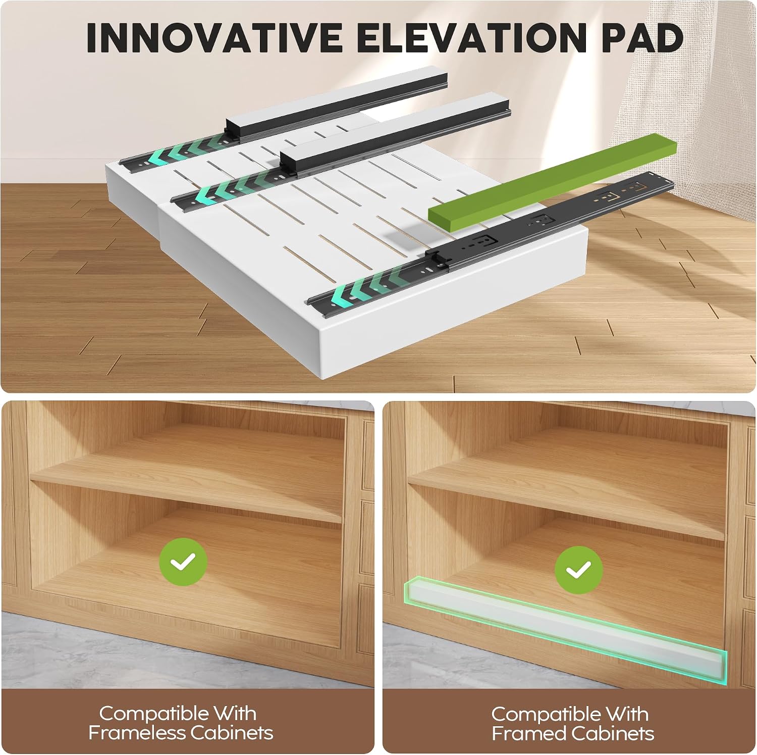 Detalle 2 de Seinloes 4Pack Expandable Pull Out Cabinet Organizer 21"