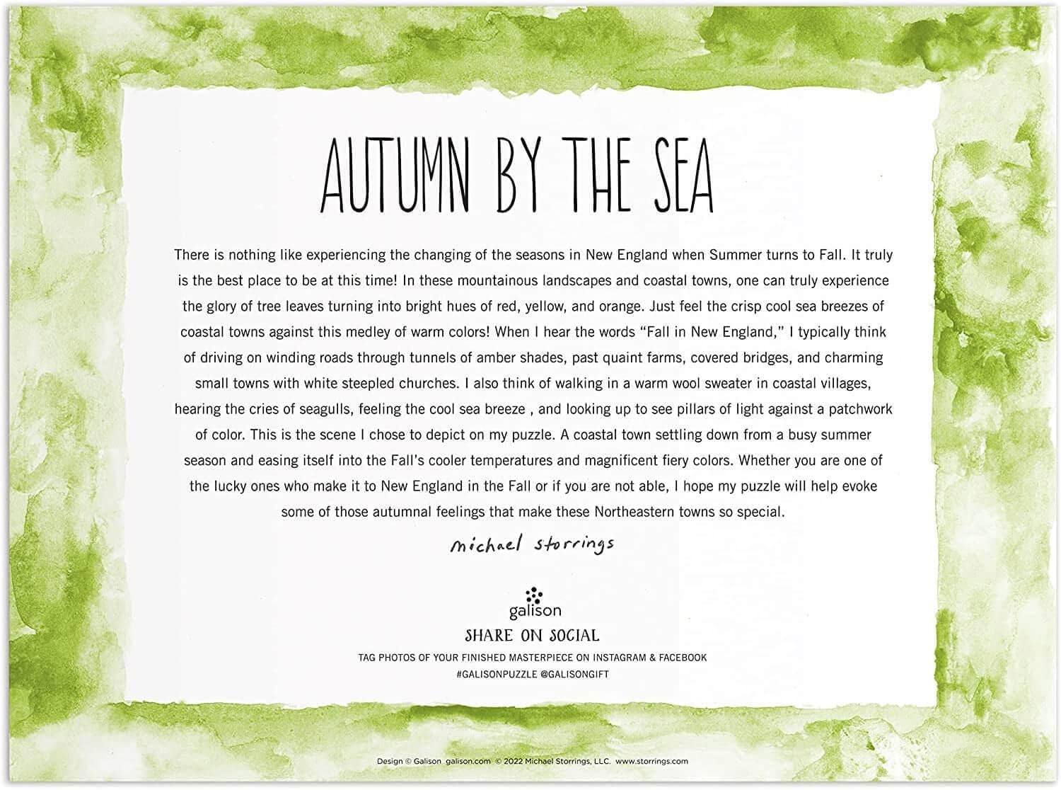 Detalle de Michael Storrings Autumn By the Sea 1000-Piece Puzzle by Galison