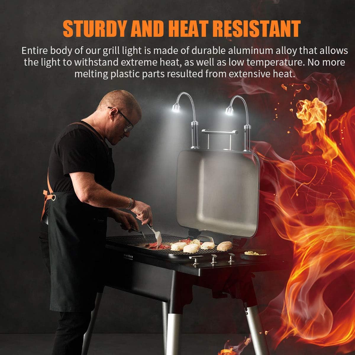 Thumbnail 1 de Grill Licht Magnetische Grilllampe BBQ Licht-Set Outdoor 2er-Pack, batteriebetrieben, 360° drehbar (schwarz)