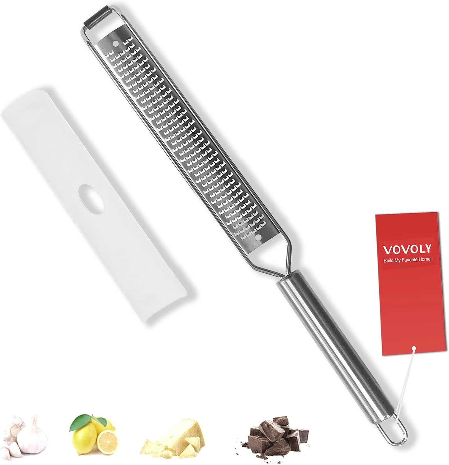 Detalle de VOVOLY Lemon Zester and Fine Grater, Stainless Steel Blade for Citrus and Parmesan
