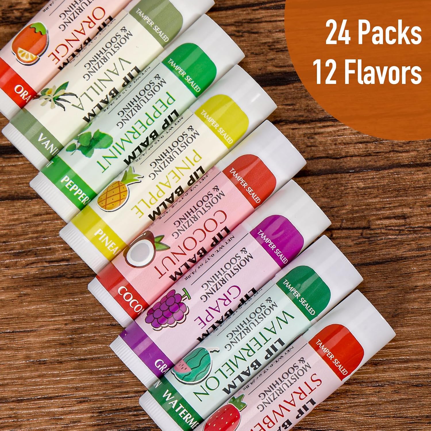 Detalle 2 de AZEN 24 Pack Lip Balm 12 Flavors 🍯
