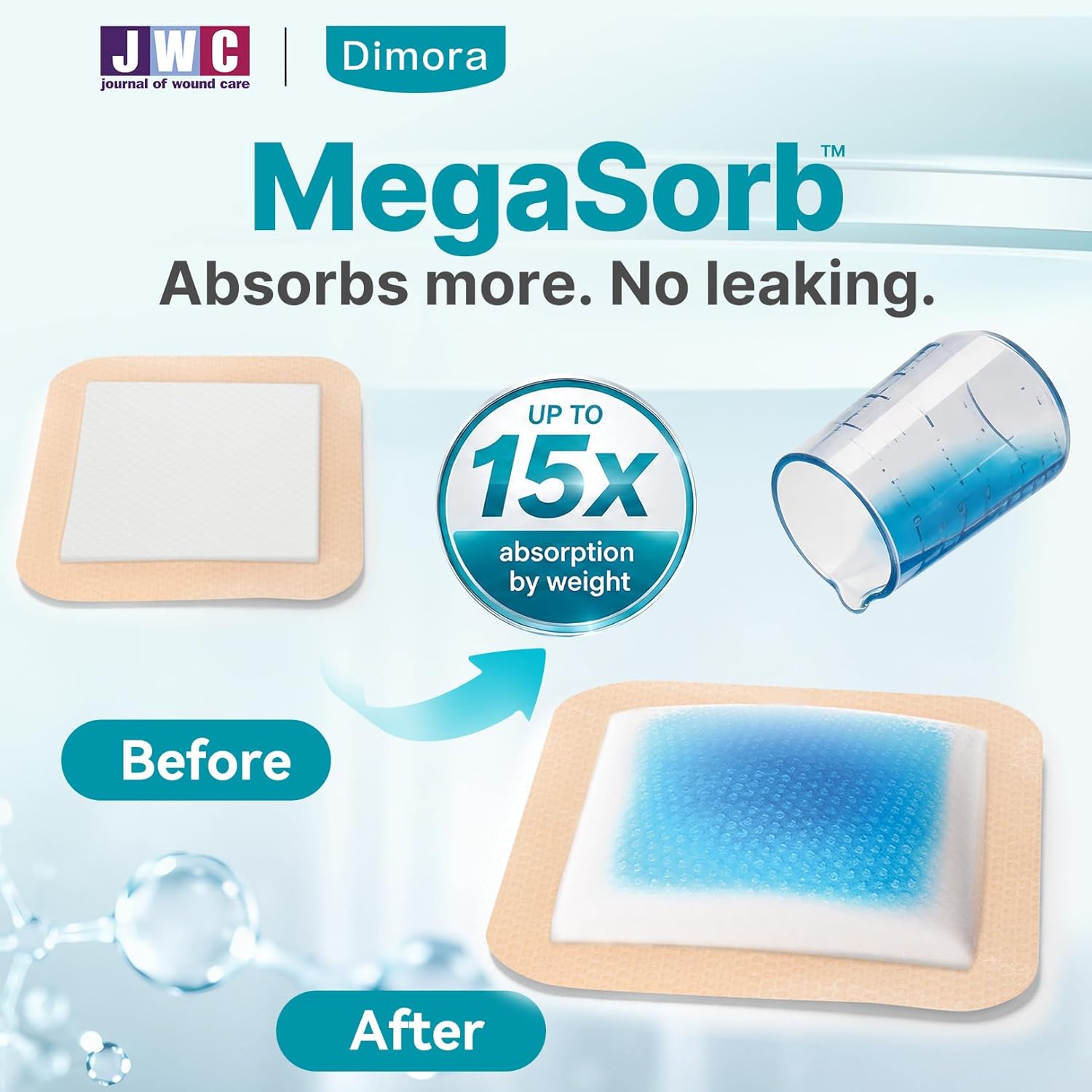 Detalle 2 de Dimora Silicone Foam Dressing with Border Adhesive 6"x6" Waterproof Wound Care Bandage, 20 Pack