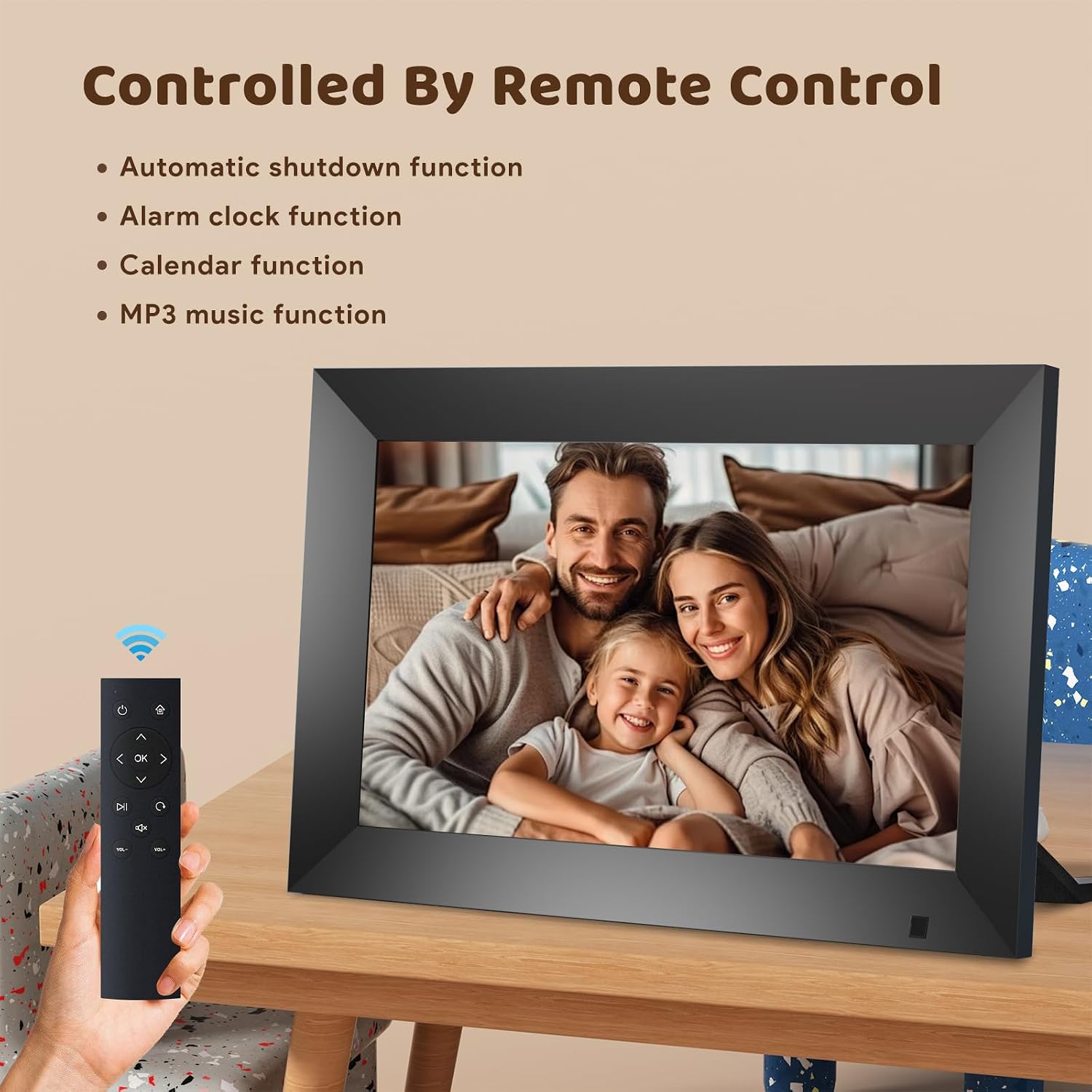 Detalle de Digital Photo Frame 10.1 Inch – Non‑WiFi, 1280x800 IPS Display with Remote