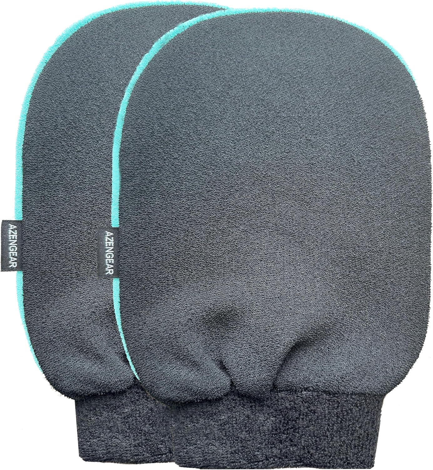 Detalle de aZengear Gant exfoliant (Paire) – Gant de gommage profond pour le bain coréen, noir