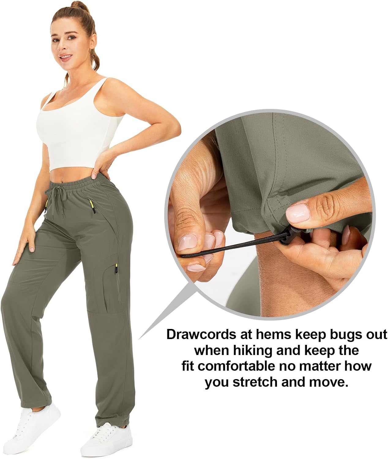 Detalle 2 de Toomett Women's Hiking Cargo Pants with UPF 50+, Quick-Dry Stretch Fabric