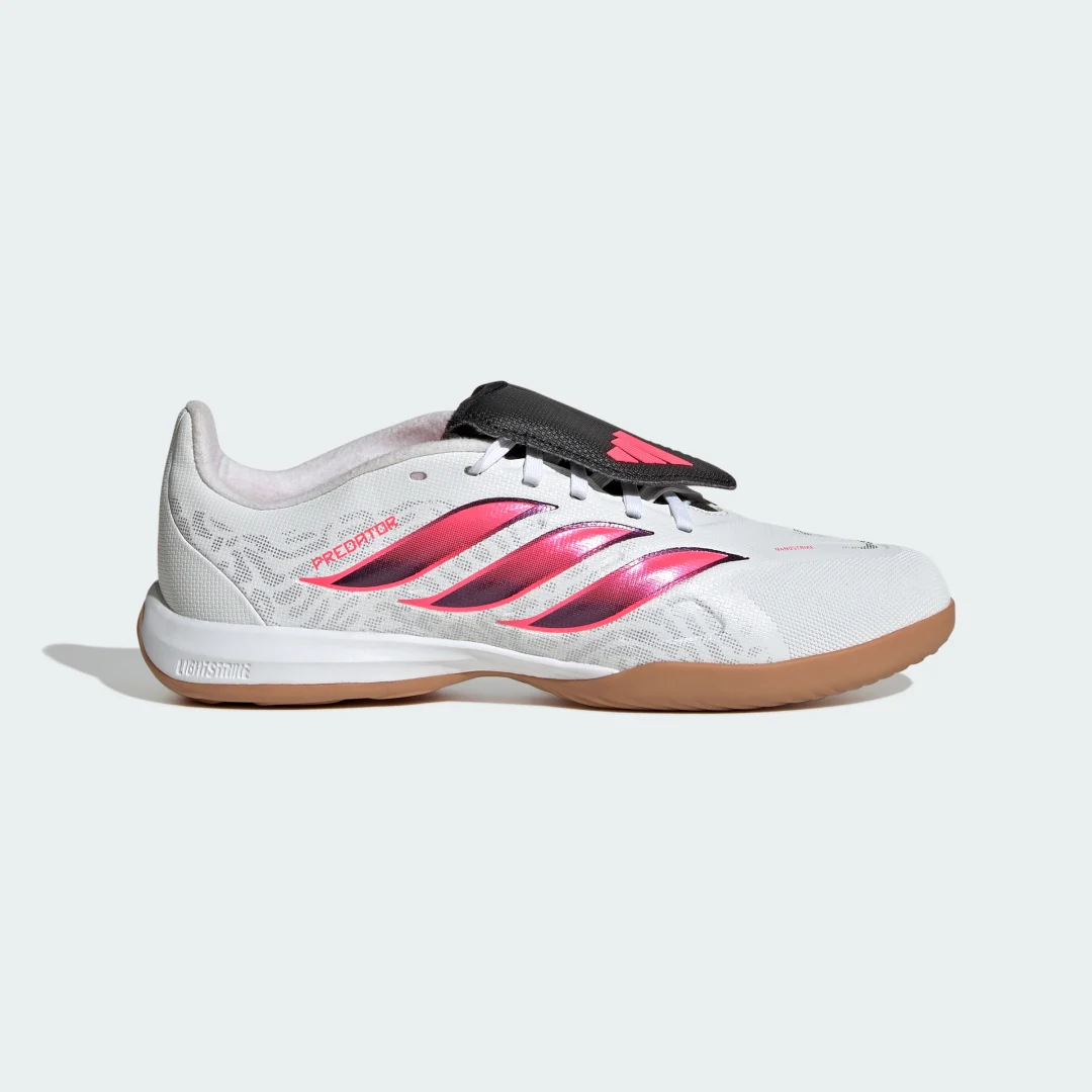 Detalle 2 de Bota de fútbol Predator League Indoor con lengüeta plegable de Adidas (blanca)