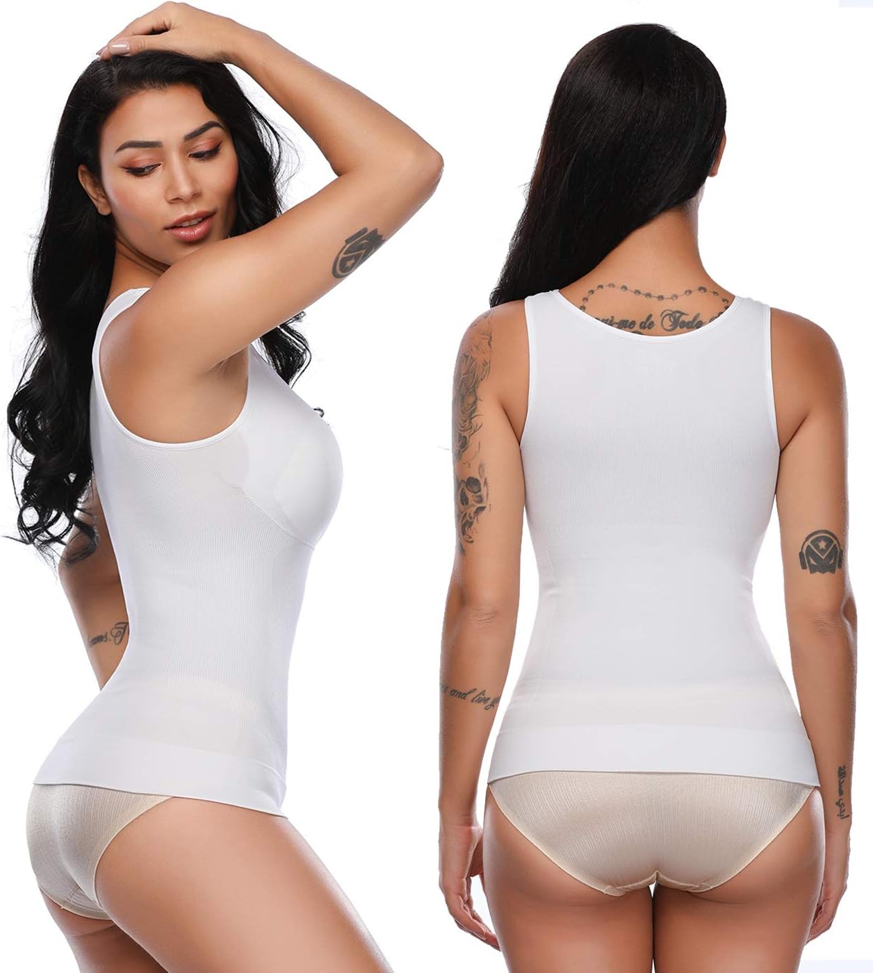 Detalle 1 de SLIMBELLE Damen Unterhemd BH Hemd, naadloze shapeweartop met afneembare cups