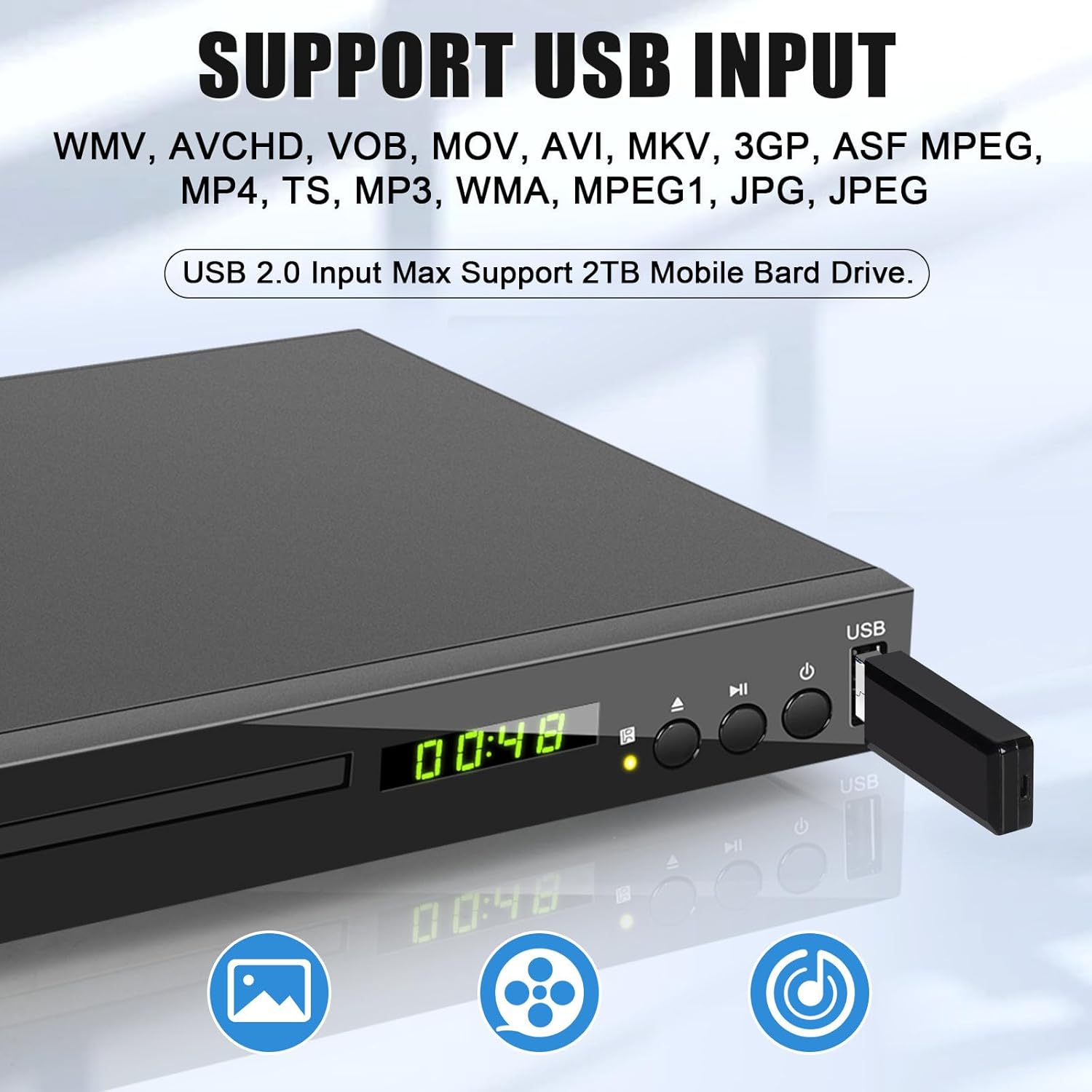 Thumbnail 5 de Kompakter HD Blu-ray Player von Jovell – Region B/2, 1080p, HDMI-Ausgang