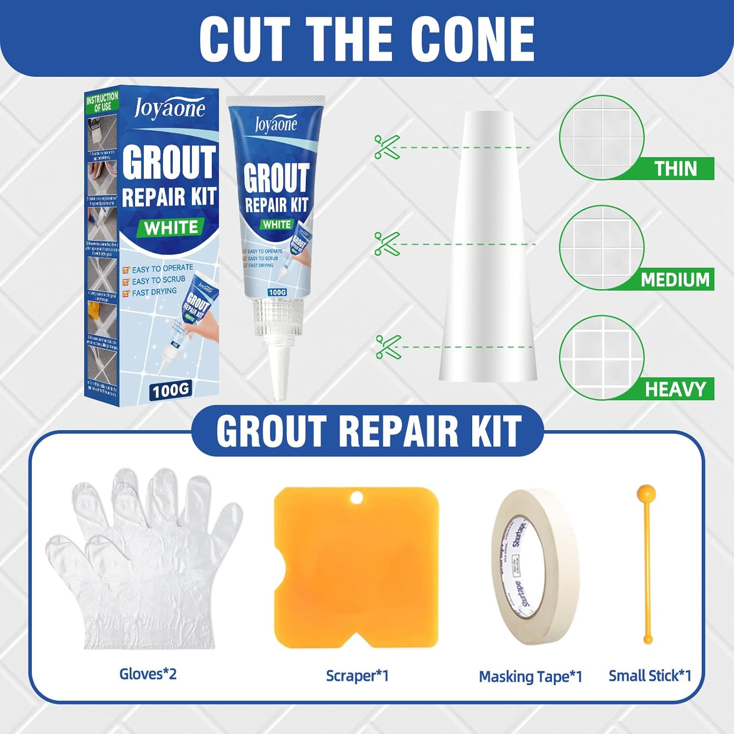 Thumbnail 6 de Tile Grout Repair Kit 100g grout pen