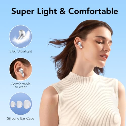 Detalle de IKT Auriculares Inalámbricos Bluetooth 5.3 con Nano-revestimiento IP7, 50 h de batería y reducción de ruido ENC