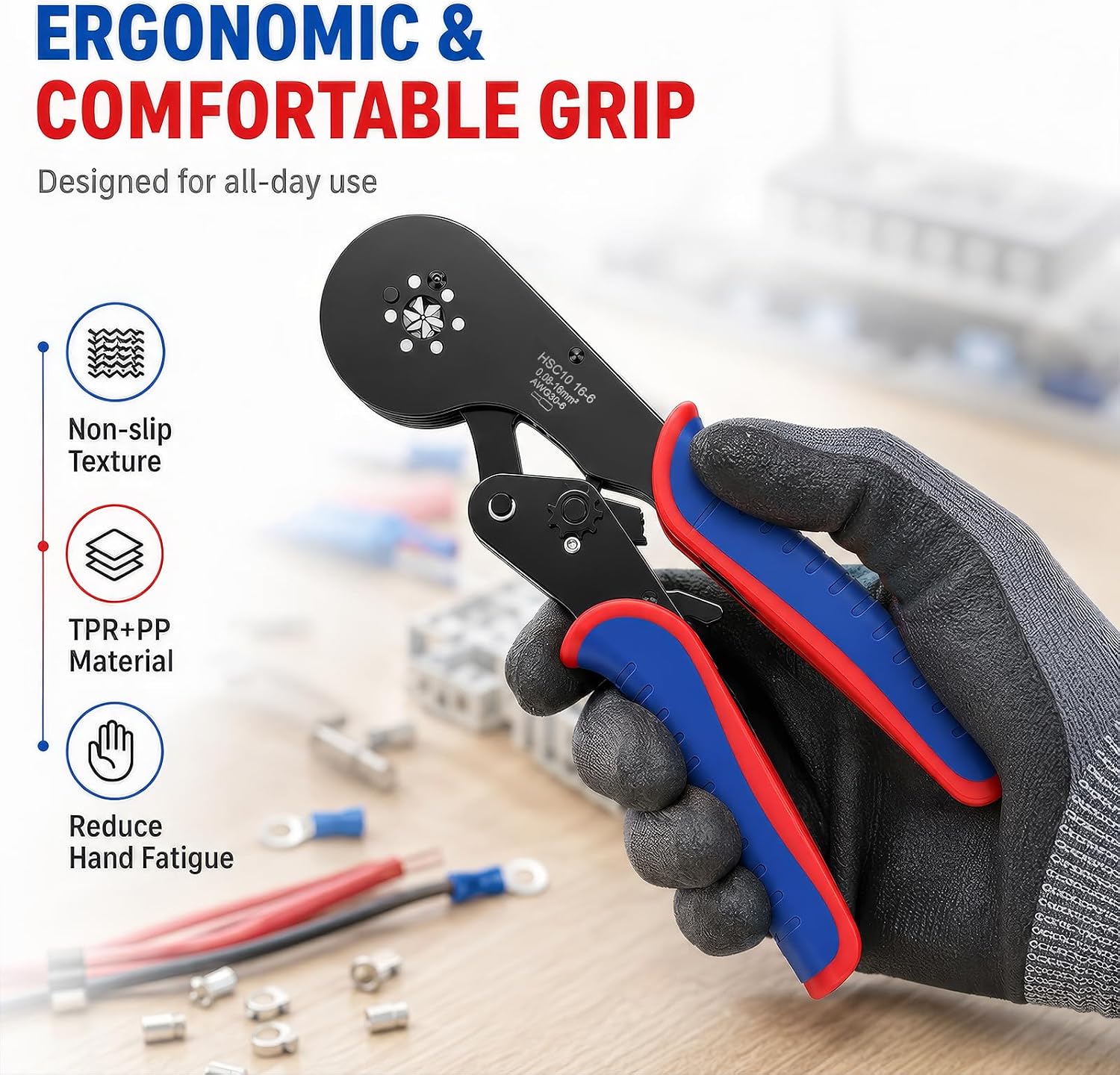 Thumbnail 6 de ZONJIE ZJ-CP001 krimptang voor adereindhulzen, 0,08–16 mm²
