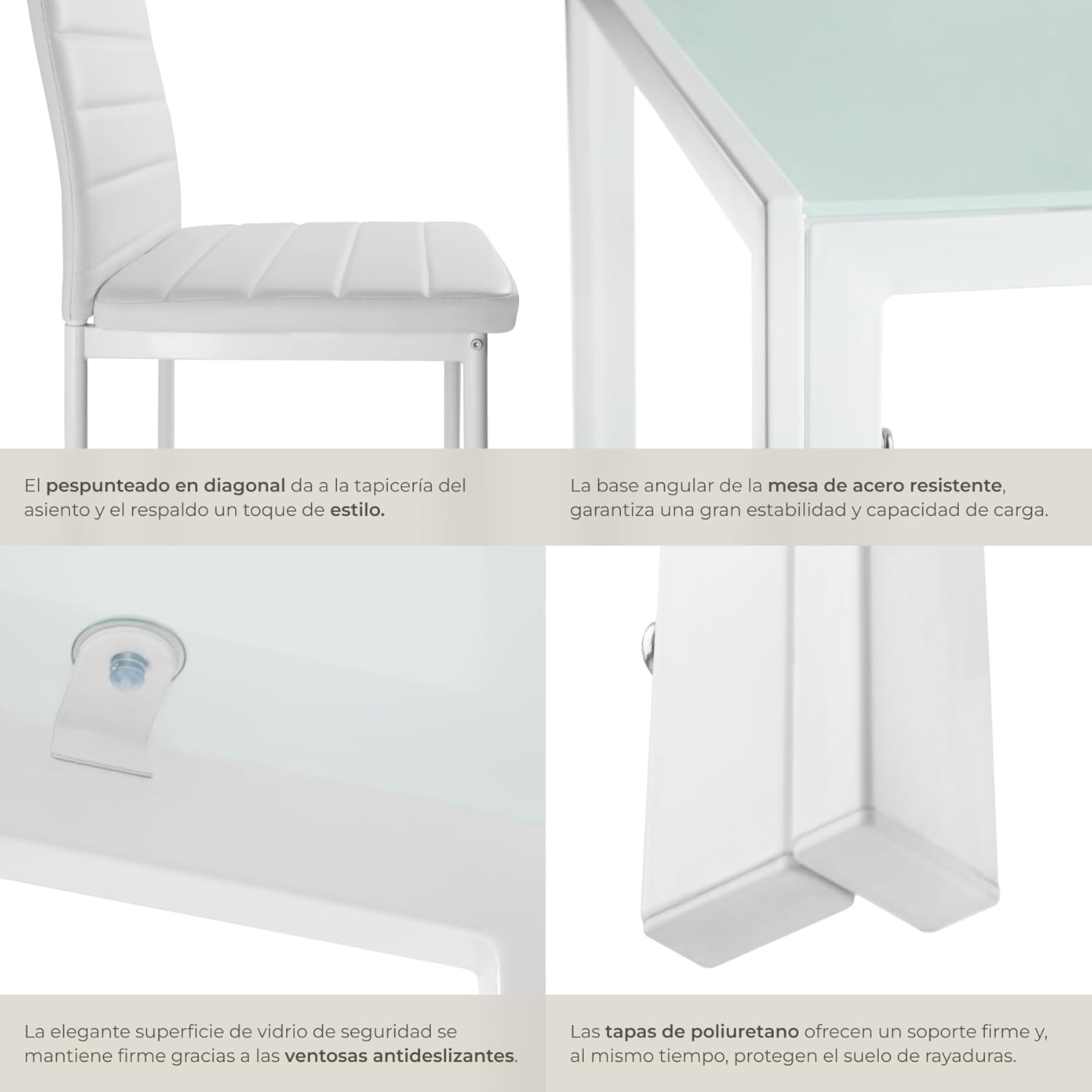 Thumbnail 3 de tectake® Conjunto de Mesa y 6 Sillas de comedor Blanco