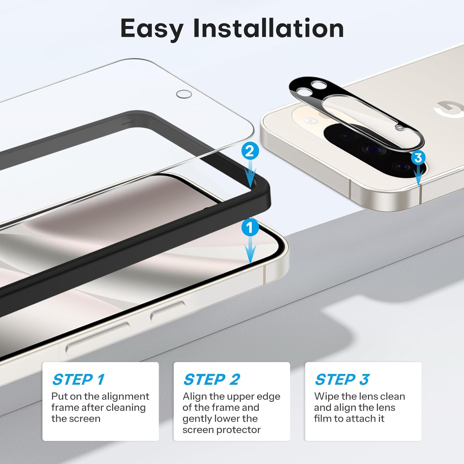 Thumbnail 4 de OMOTON Pixel 10 Pro tempered glass screen protector 6.3"
