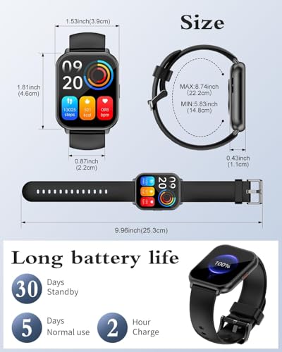 Thumbnail 7 de RUIMEN Montre Connectée Homme/Femme avec Appel Bluetooth, 113 Modes Sport et IP68 – Écran AMOLED 1,83