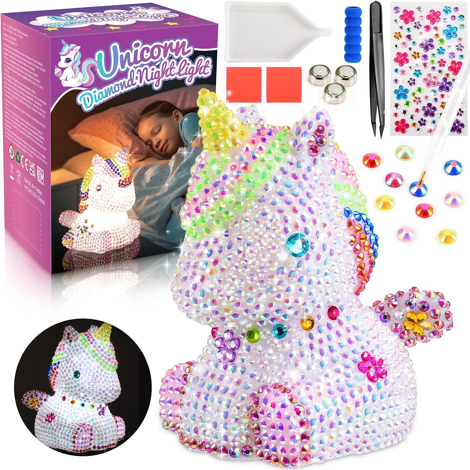 HappyGoLucky Set luci Unicorno 4D Diamond Painting