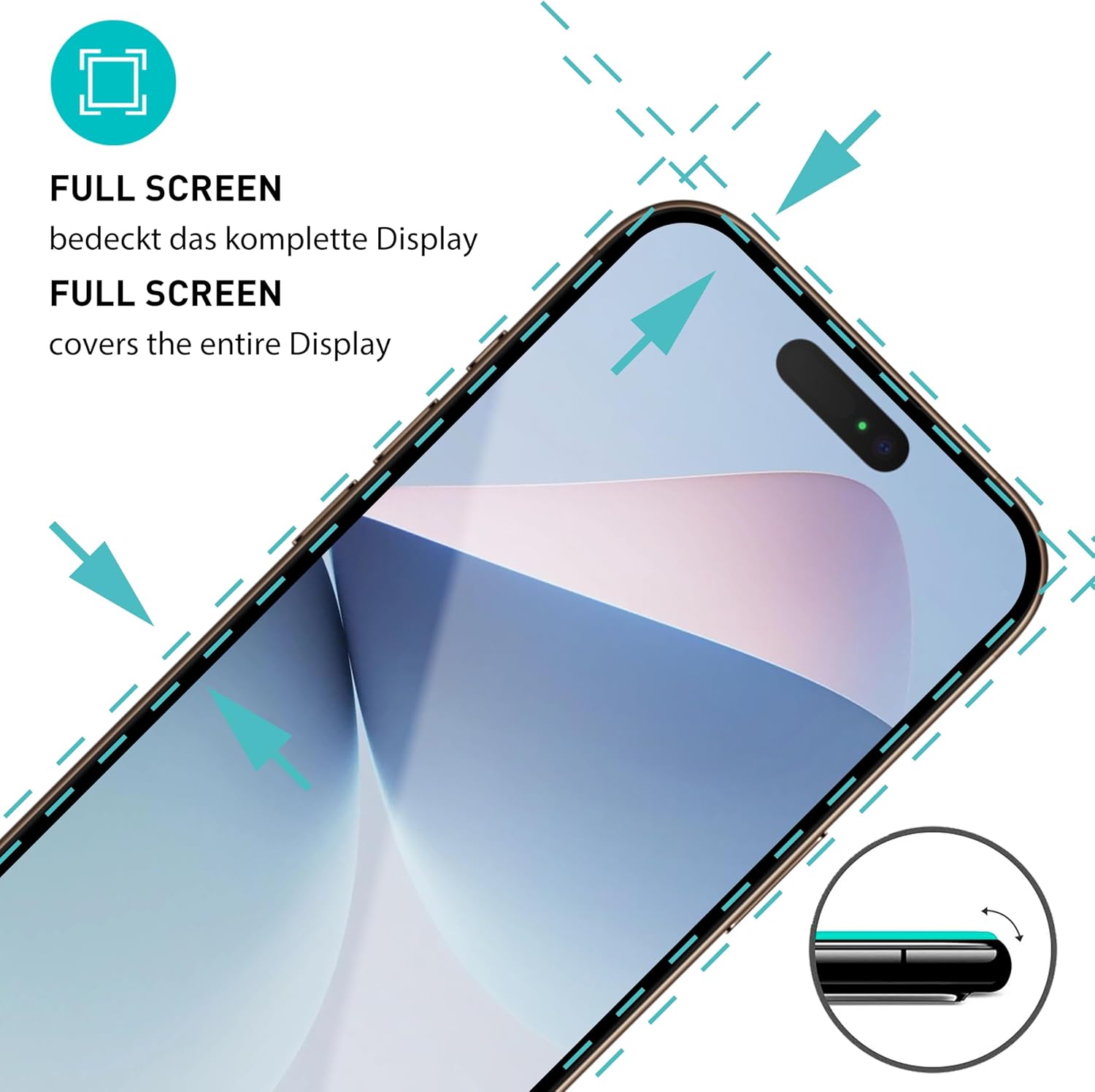 Detalle 2 de SmarTect Glass Screen Protector for iPhone 17, 0.3 mm, 2-Pack with Frame