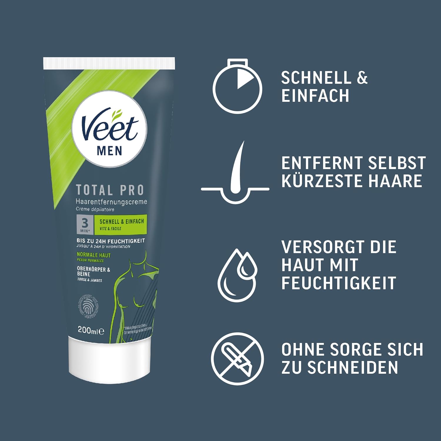 Detalle de Veet Men Haarentfernungscreme 2x200 ml