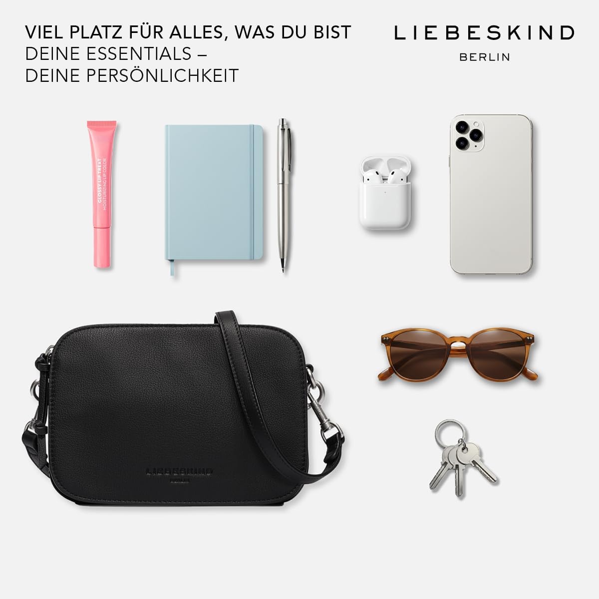 Thumbnail 3 de Liebeskind Berlin Umhängetasche Luka – Crossbody aus Leder mit verstellbarem Schulterriemen und Reißverschlussfächern