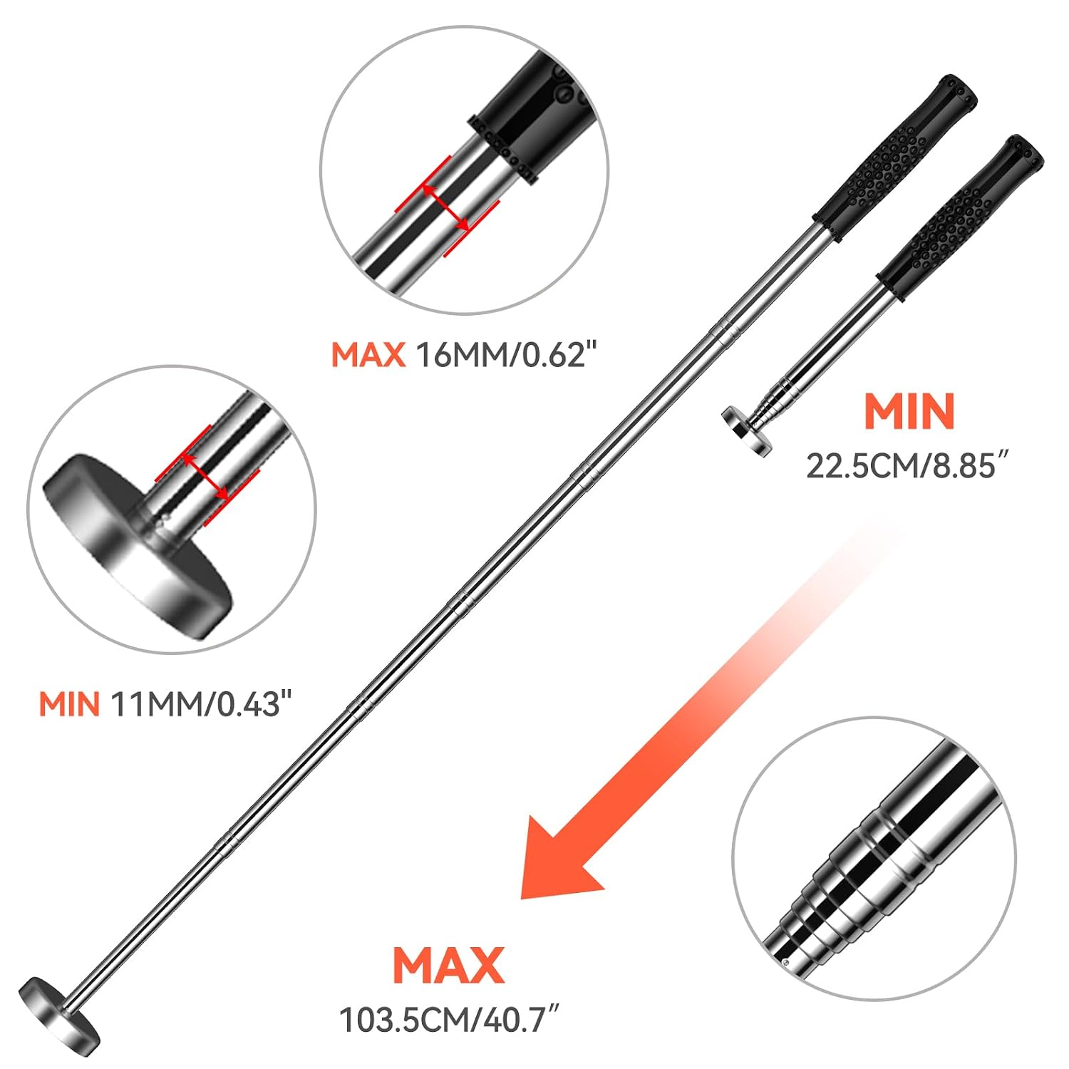 Detalle de Magnet Pick Up Tool Preciva – teleskopischer Magnetheber bis zu 15,8 kg Tragkraft