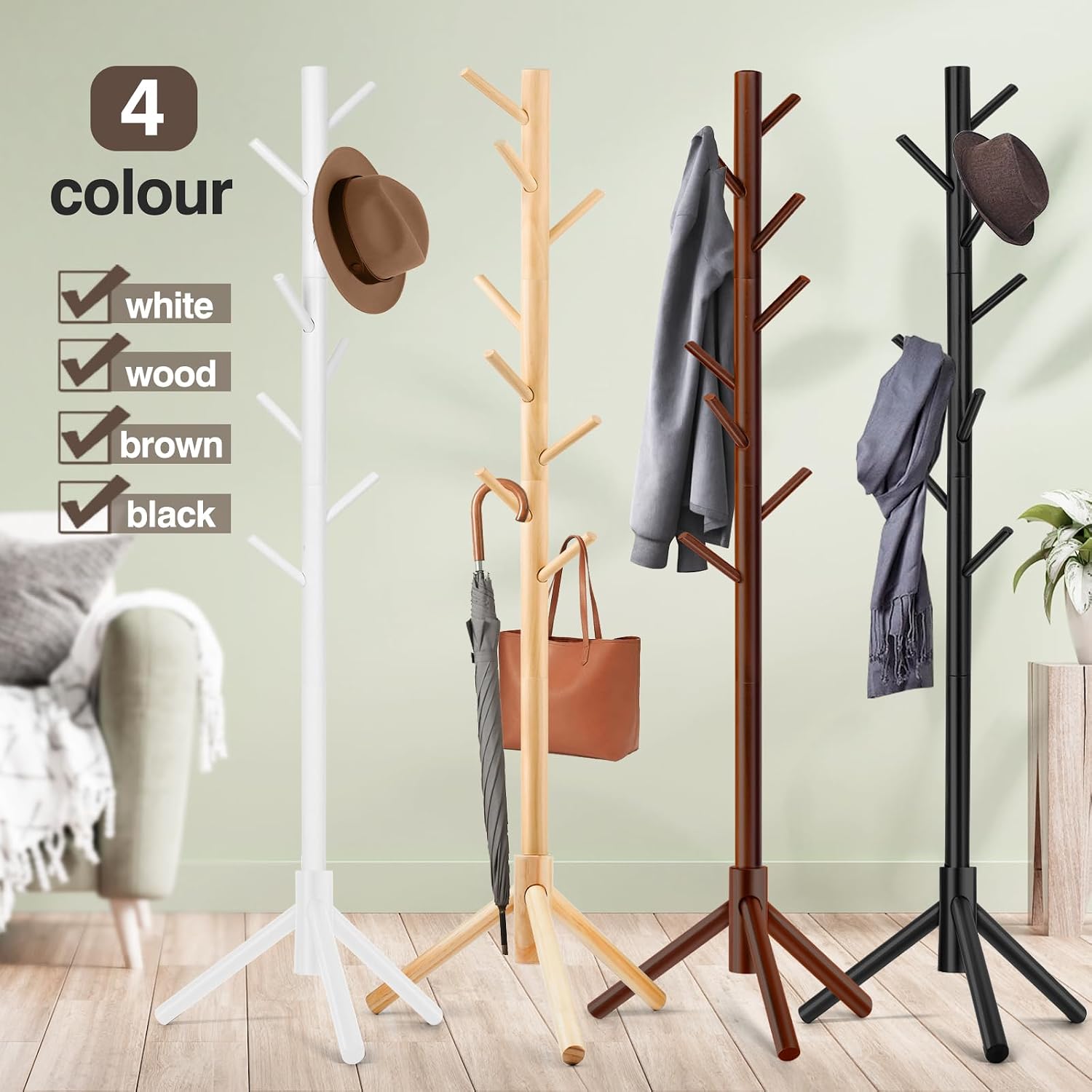 Thumbnail 6 de WANGMUXIA Coat Rack 69 in