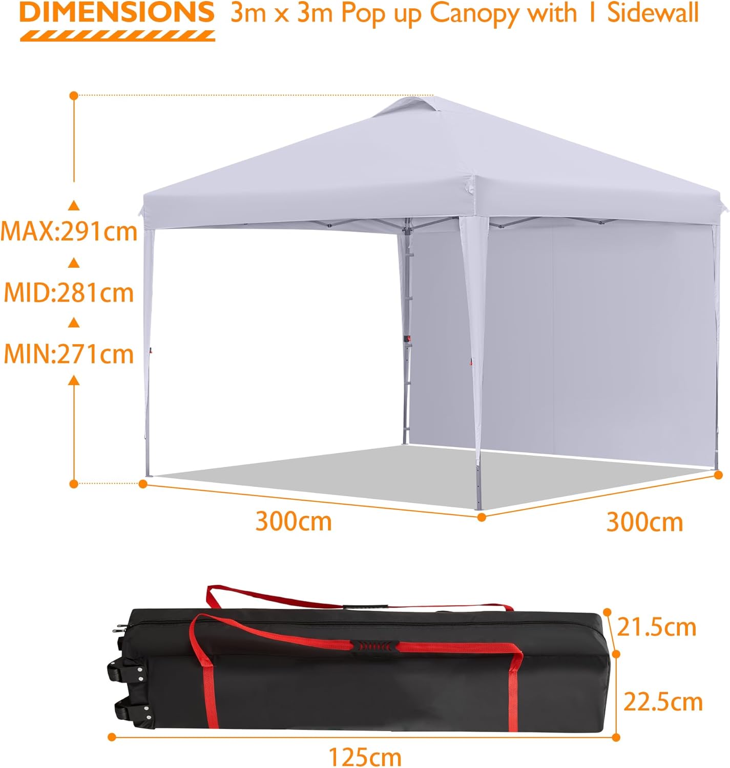 Detalle de BONTEC Gazebo 3x3 pieghevole impermeabile