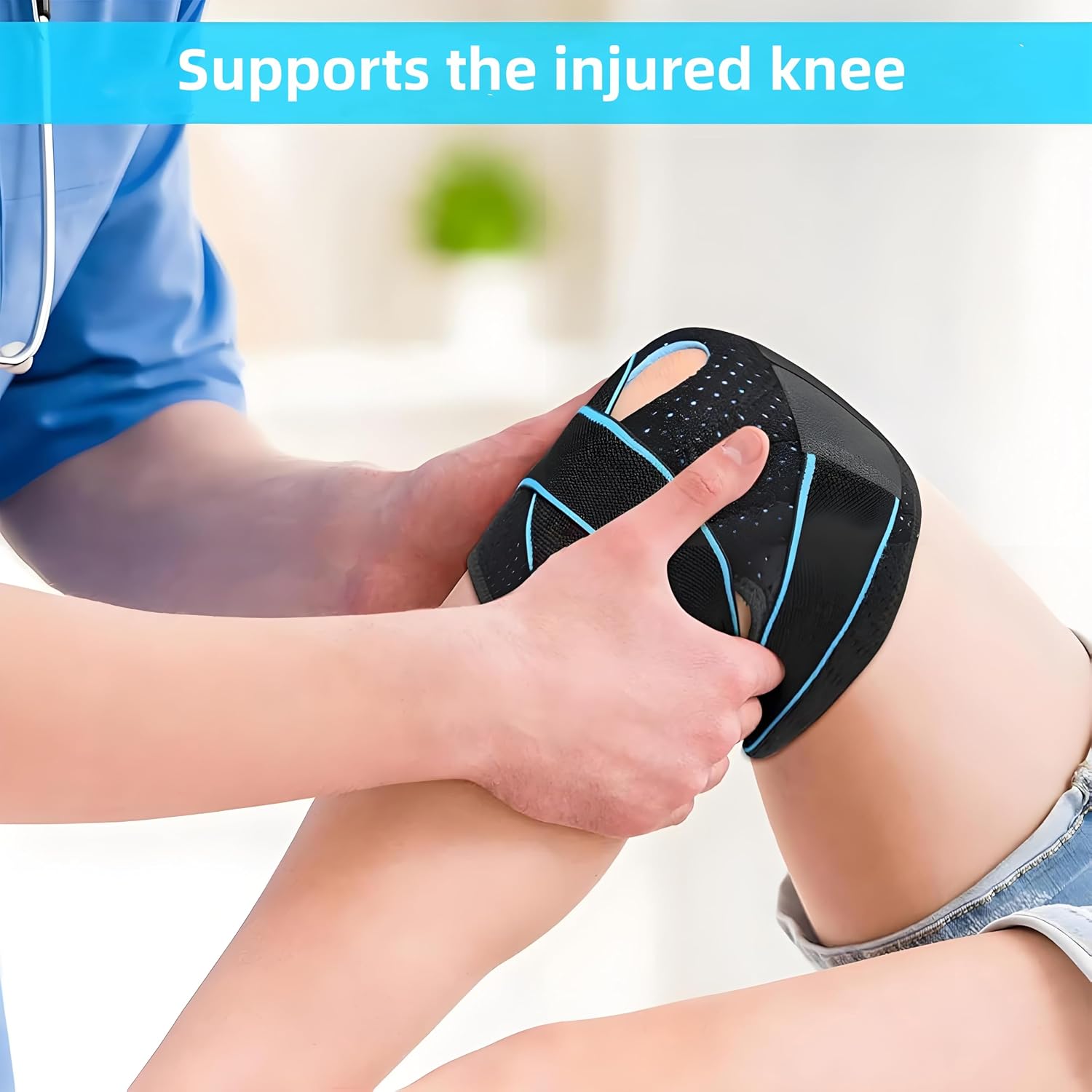 Detalle de TOVIKI TOVIKI Adjustable Open-Patella Neoprene Compression Knee Brace for Arthritis & Meniscus Pain Relief