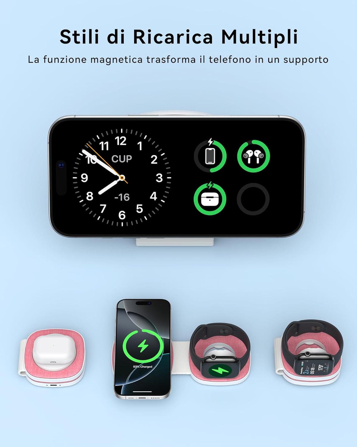 Thumbnail 2 de 2 in 1 Caricatore Wireless MagSafe: Stazione pieghevole per iPhone e Apple Watch