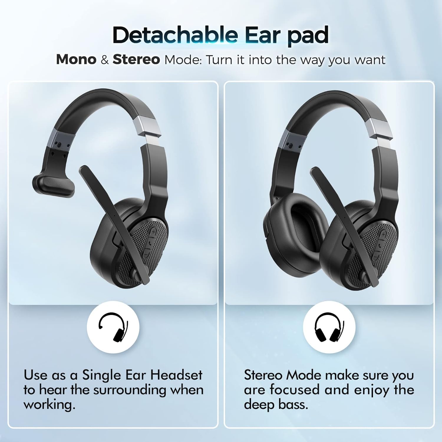 Detalle 2 de COSMUSIS Trucker Bluetooth Headset noise-canceling
