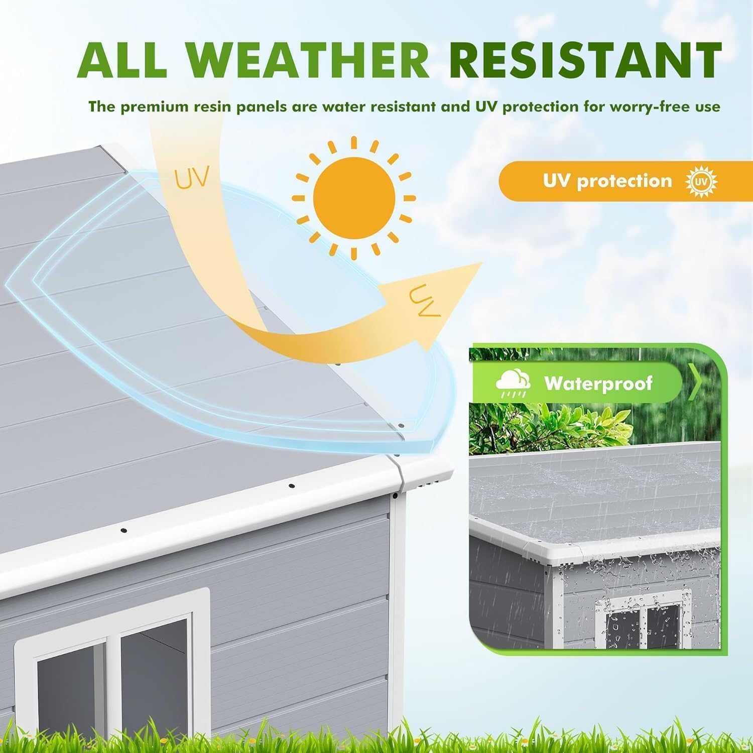 Detalle 1 de Devoko Resin Outdoor Storage Shed, 6 x 4 FT